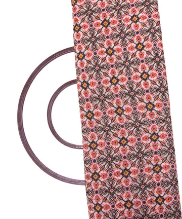 Off White Colour Geometric Print Chanderi Silk Fabric